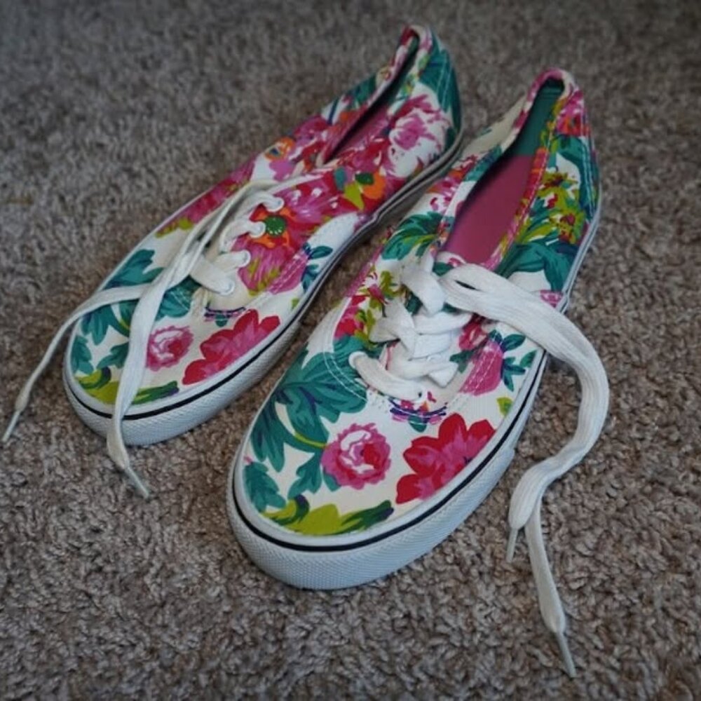 Floral Canvas Sneakers Size 8/9